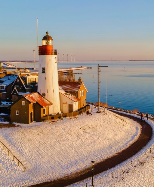 The lighthouse at Urk, the Dutch fishing village that was once an island on the IJsselmeer